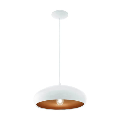 EUROLUX Mogano 1 Pendant - 1 Light - 400mm Steel - White - P685W