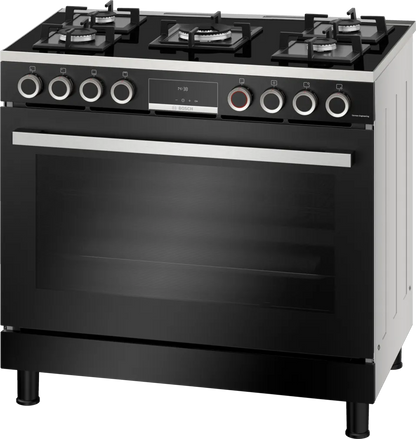 Bosch 90cm Freestanding Gas Range Cooker - Black - Serie 8- HJY5G7V60Z