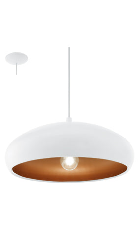 EUROLUX Mogano 1 Pendant - 1 Light - 400mm Steel - White - P685W