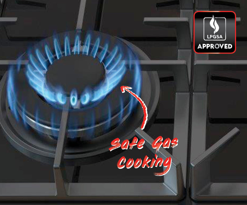 UNIVA UGH640G -  4 Burner 60cm Built-in Glass Gas Hob - Black