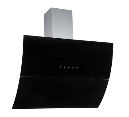 Falco 90cm Black Glass Motorised Wall Mount Extractor - FAL-90-S03D