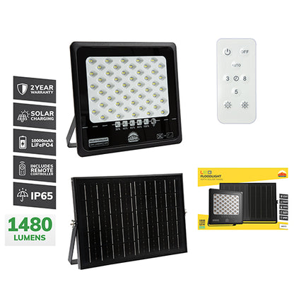 RADIANT RFS73 - Solar Floodlight & Remote LED 10W 1480lm 6500K