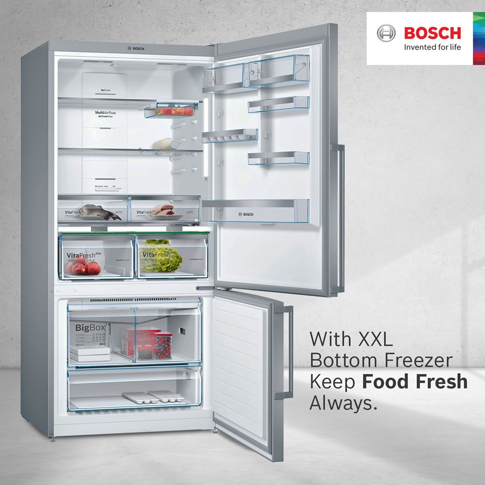 BOSCH Freestanding Fridge Freezer Stainless Steel 619L 860mm