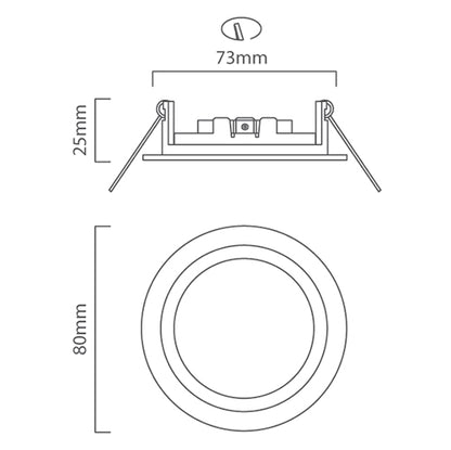 EUROLUX D18GM - LED Straight Twist Downlight 7W - 80mm - Gun Metal