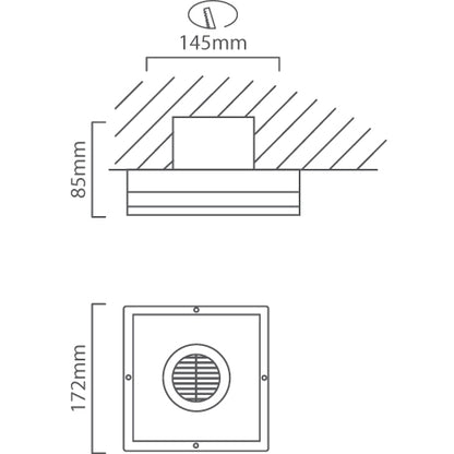 EUROLUX F44 - 5inch Wall Extractor Fan - White - Cut-Off 145mm