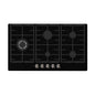 FALCO 5 Plate 90cm Black Glass Gas Hob FAL-BGH-90