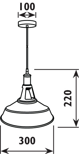 Radiant RP112 / JC141-BL - Pendant 230v - Metal Shade E27 60W - Artisans Trade Depot