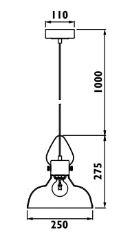 Radiant JC148-BZ/CL -PENDANT GLASS – 230V E27 40W - Artisans Trade Depot