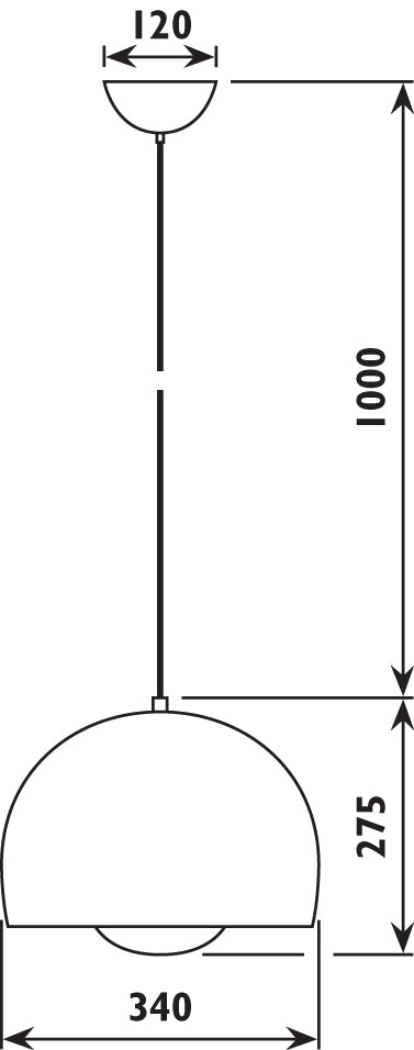 Radiant JH134-CH - PENDANT 230V - ORB 350MM - Artisans Trade Depot