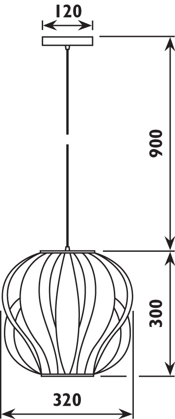 Radiant JH200-CH - PENDANT 230V - RAE 300MM - Artisans Trade Depot