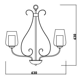 Radiant JP517 - Chandelier-230v  5-light - Artisans Trade Depot