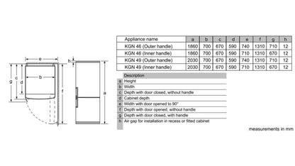 Bosch Freestanding Fridge-freezer -Serie 6- Bottom Freezer -KGN46AI30Z - Artisans Trade Depot