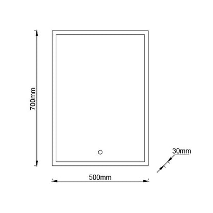 Radiant RW191 / LJN0006-- Mirror Light - White - Rectangle - LED 30W Switchable - 3000 - 6000K