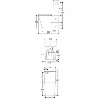 VAAL Refine Close-Couple Toilet Suite - Top Flush