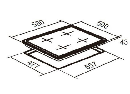 FALCO 60CM Stainless Steel 4 Plate Gas Hob - FAL-SSGH-60