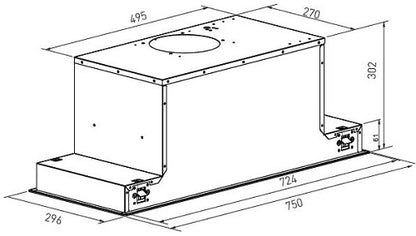 FALCO 75cm Fully Integrated S/Steel Extractor - Built-in -FAL-75-BIS