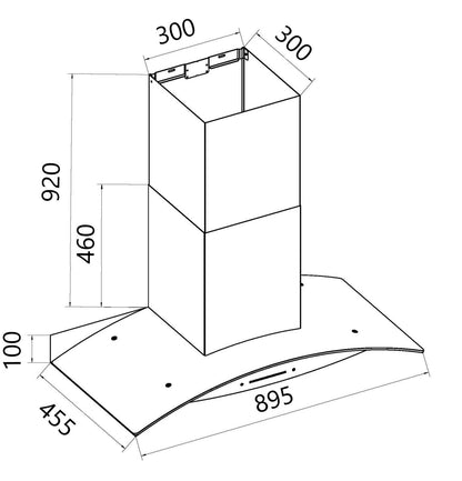 Falco 90CM Wall Mount Extractor FAL-9068