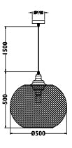 Radiant RP293 / PF203E27MBLK /CP- Pendant 230v - Metal Shade 500mm - Artisans Trade Depot