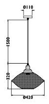 Radiant RP294 / PF204E27MBLK /CP - Pendant 230v - Metal Shade 420mm - Artisans Trade Depot